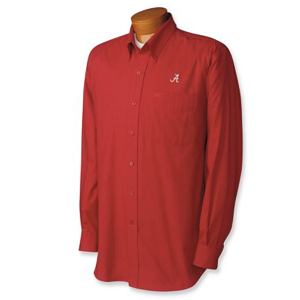 Alabama Crimson Tide Men's LS Nailshead Sport Shirt - Red